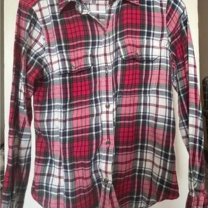 Chaps Red and White Plaid Shirt